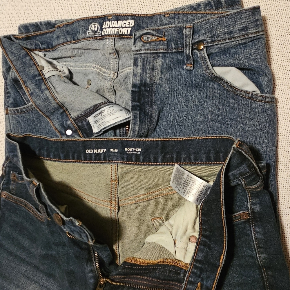 Two Pair Mens Jeans, 32x38